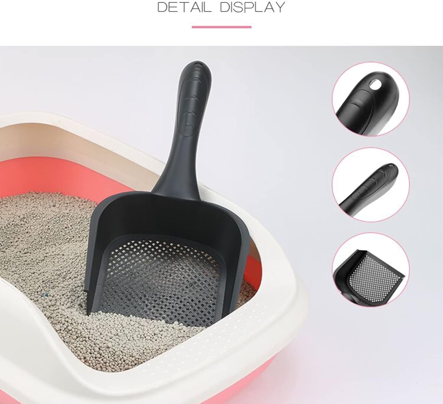 Cat Litter Scoop,Kitty Pet Shovel Scoop Reptile Terrarium Bedding Litter Cleaner Scoop for Cat Tortoise Snake,Hole:2.5Mm Suitable for Very Fine Cat Litter