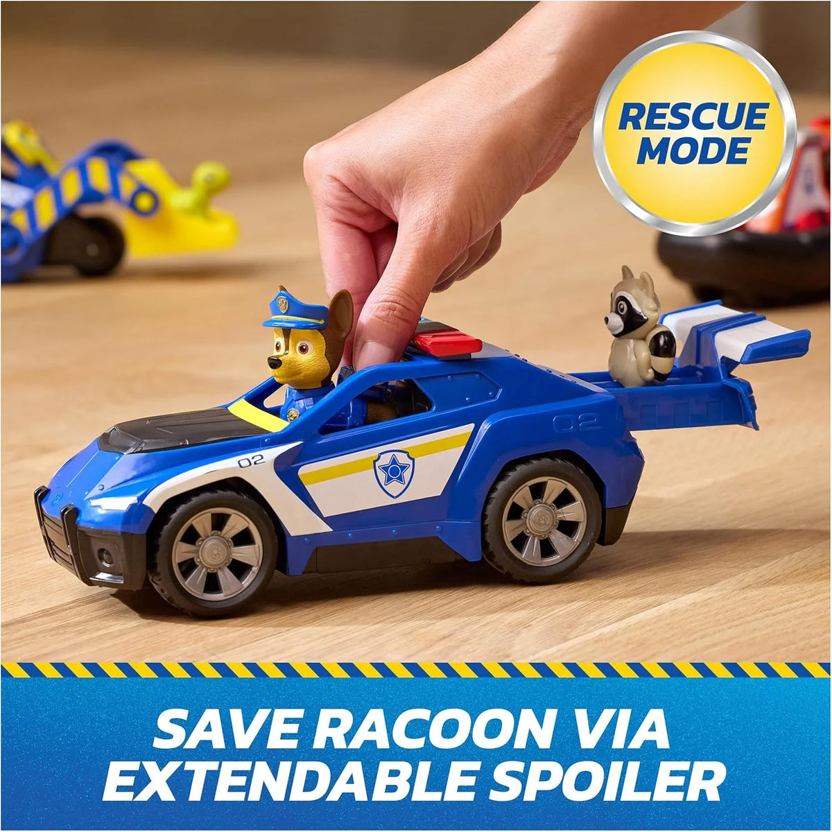 Search & Rescue, Chase Rescue Cruiser Vehicle with 2 Figures, Police Car Toy with Pull-Back Action, Kids Toys for Boys & Girls Ages 3+