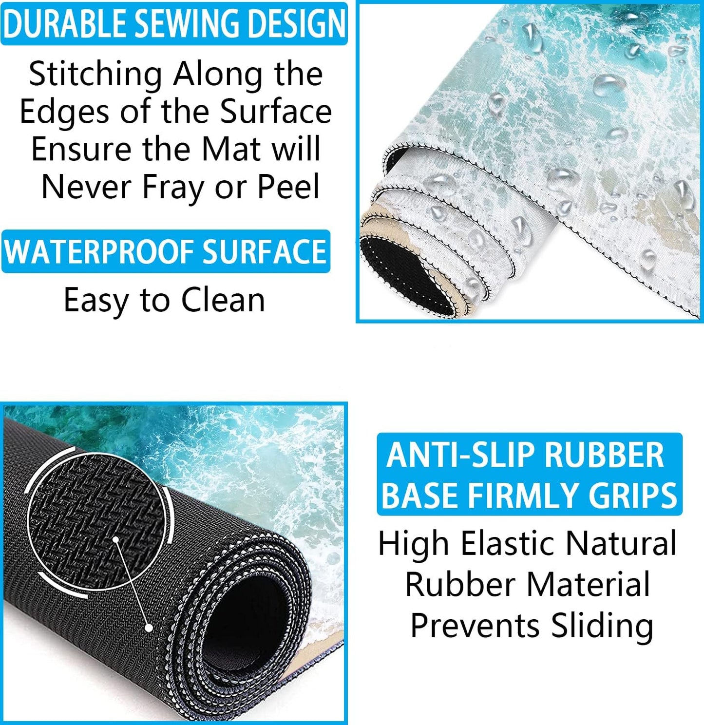 LATEEFAH Desk Mat, Mouse Pad with Wrist Rest, 4-In-1 Large Mouse Pads for Desk, Ergonomic Mouse Pad and Keyboard Wrist Rest Gaming Keyboard Mat for Office, Home