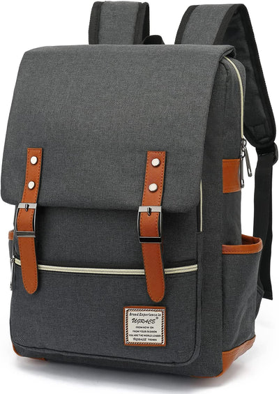 UGRACE Slim Business Laptop Backpack Casual Daypacks College Shoulder Bag for Men Women, Tear Resistant Unique Travelling Backpack Fits up to 15.6 Inch Laptop in ‎Charcoal Black