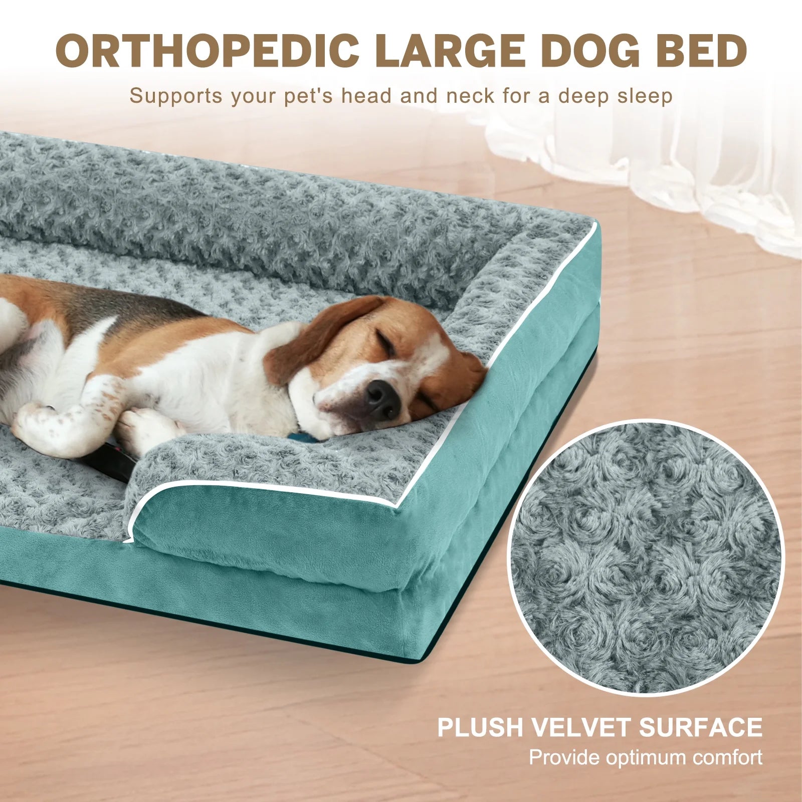 Payusd Dog Bed for Large Medium Small Dogs Orthopedic Waterproof Dog Sofa Bed Non Slip Pet Couch with Removable Washable Cover Supportive Foam M to XXL