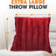Cheer Collection Faux Fur Throw Pillows - Decorative Pillows for Couch, Bed Throw Pillows, Maroon Accent Pillows for Bedroom or Living Room Aesthetic, Set of 2 Furry Throw Pillows, 24" X 24"