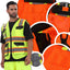 Jksafety Hi Vis Reflective Safety Vests for Men Women High Visibility Vest with Pockets Mesh Fabric Construction Safety Apparel Neon Vest for Work (220-Oblack S)