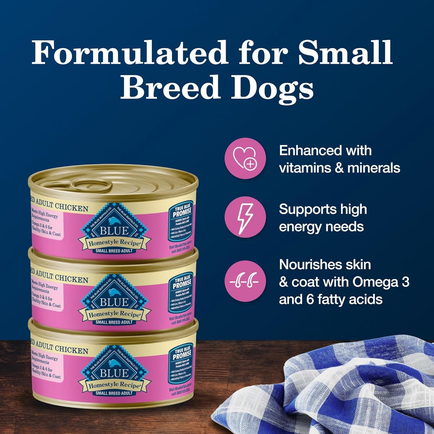 Blue Buffalo Homestyle Recipe Adult Small Breed Wet Dog Food, Made with Natural Ingredients, Chicken Recipe, 5.5-Oz Cans (24 Count)