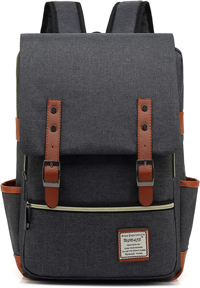 UGRACE Slim Business Laptop Backpack Casual Daypacks College Shoulder Bag for Men Women, Tear Resistant Unique Travelling Backpack Fits up to 15.6 Inch Laptop in ‎Charcoal Black