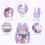 SANMADROLA Clear Backpack Heavy Duty Transparent Bookbag Teen Girlish Cute Bag Large Capacity See through Backpacks Stadium Approved Daypack for Middle School College Sport/Travel, Purple Butterfly