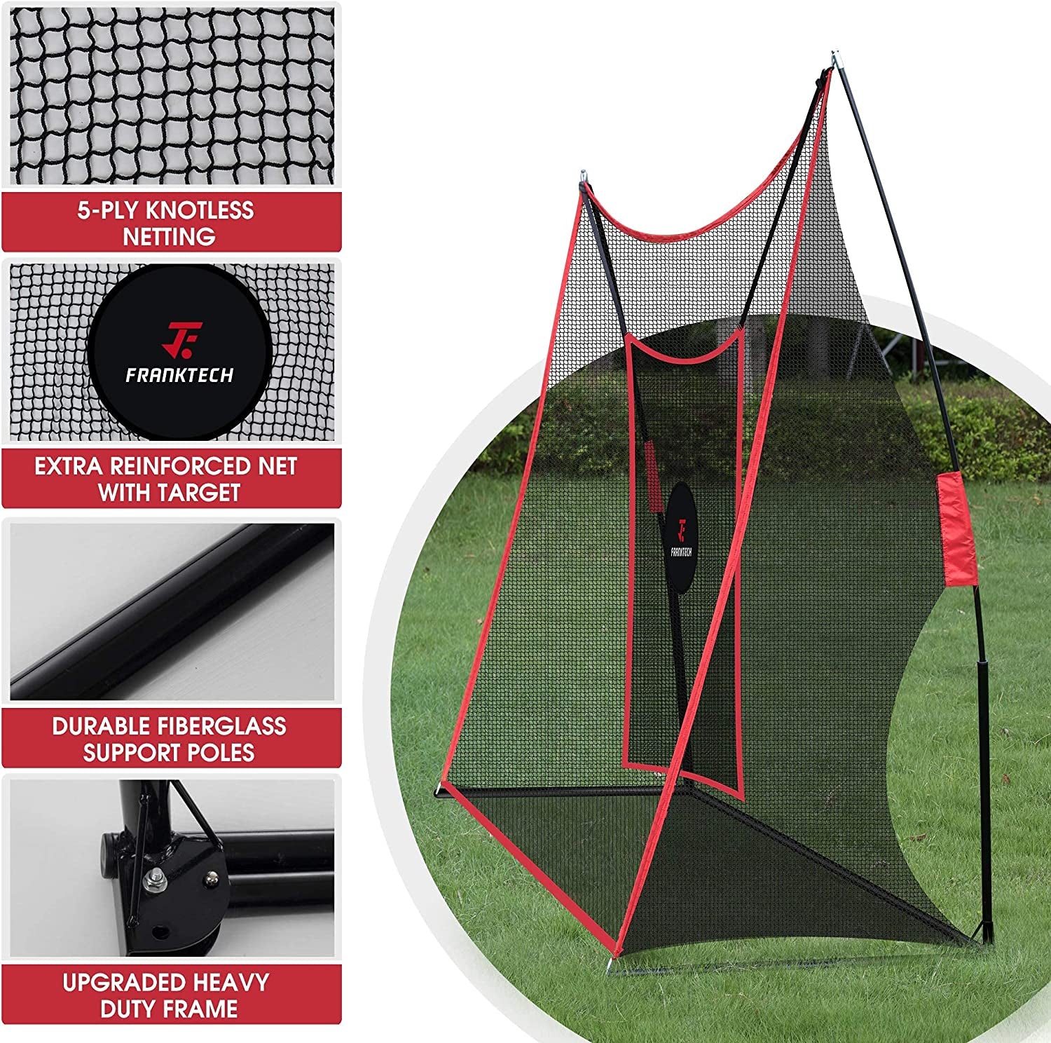 Golf Hitting Net Heavy Duty Golf Practice Net for Backyard Driving Golf Net with High Impact Chipping Hitting Target Golf Driving Practice Net Include Carry Bag Golf Balls for Indoor Outdoor