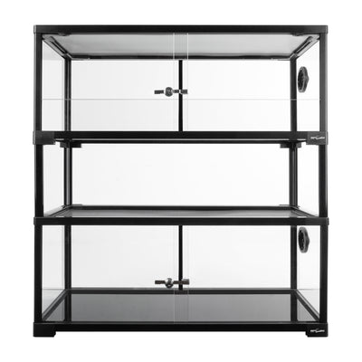 GUZZLO 2-Layer 20 Gallon Tempered Glass Reptile Terrarium , Easy Assembly