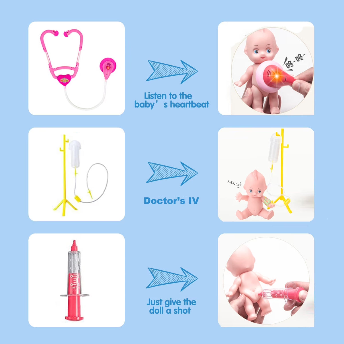 Nimjoy Kids Toy Doctor Kit for Girls 3-6 Years Boys, 41PCS Pink Toy Stethoscope & Braces Medical Kit Preschool Pretend Play Dentist Set Gift to Toddler Birthday Christmas Present