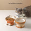 Nihow Elevated Cat Bowls,5 Inch Ceramic Raised Cat Food and Water Bowl Set