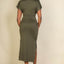 Tie Front Short Sleeve Side Slit Dress