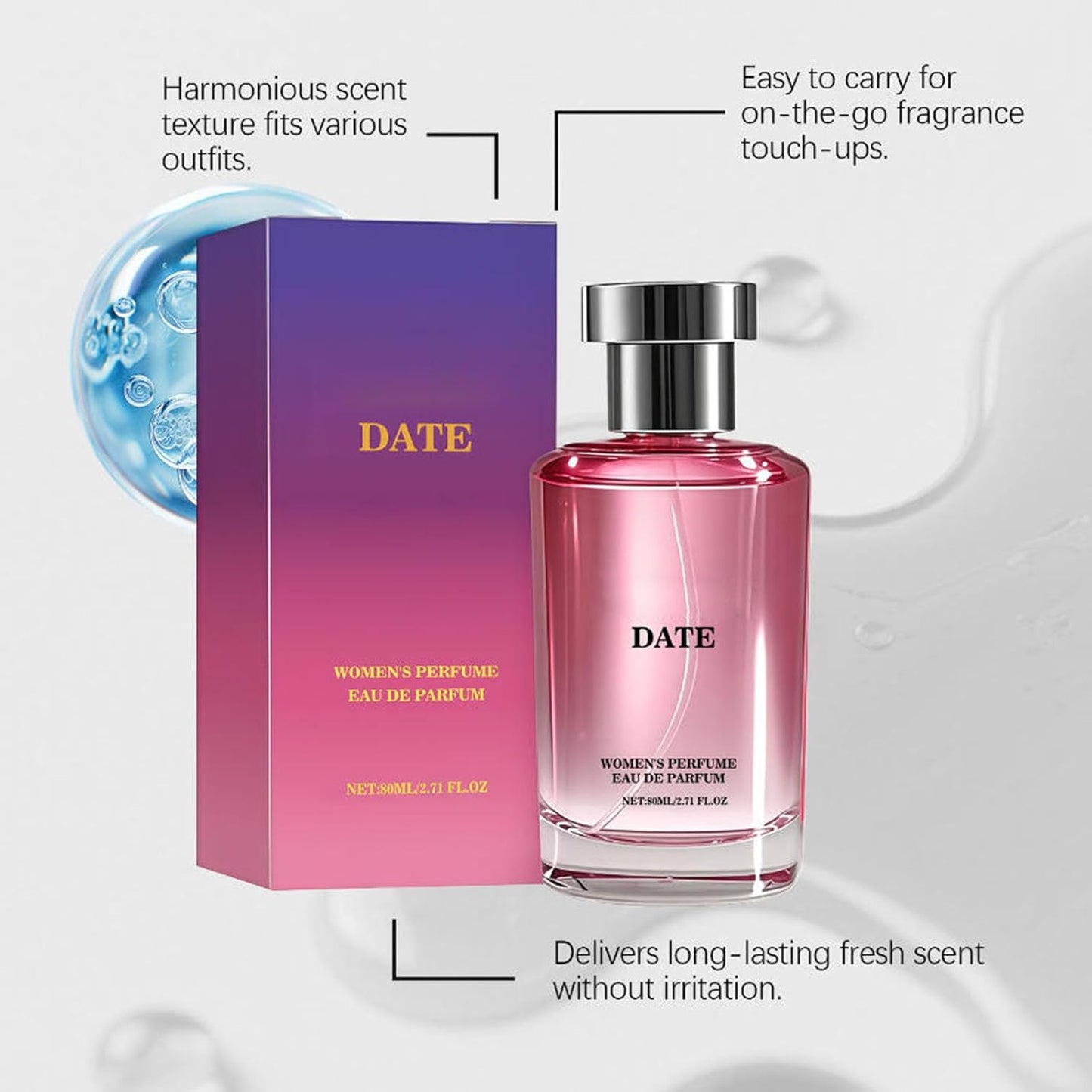 Women'S Perfume, Jasmine Floral and Fruity Scent, Elegant Fragrance, Fresh and Pleasant, Long-Lasting Scent, Perfume Spray, Suitable for Everyday Wear and Dates, 2.17 Fl.Oz