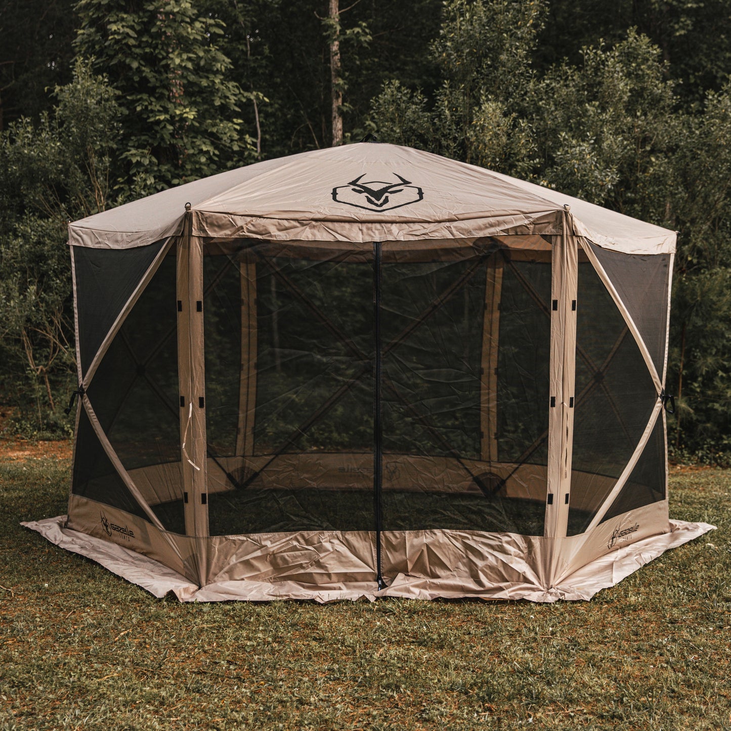 Gazelle Tents™, G6 6-Sided Portable Gazebo, Hub Screen Tent, Desert Sand, GG602DS