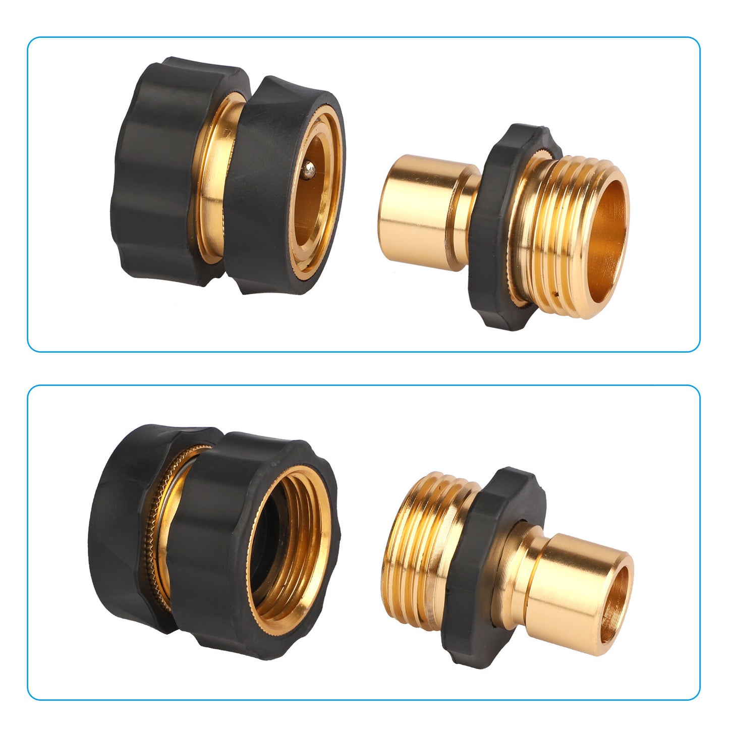 3/4" Garden Hose Quick Connect Water Hose Fit Female Male Connector Set Fitting