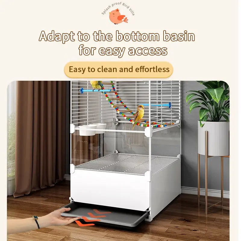 Big Flight Bird Cage, Black Parakeet Cages with Rolling Stand & Wheels, Wide Birdcage for Parrots Cockatiels Conure Budgie Canary Finch Lovebird, Tray