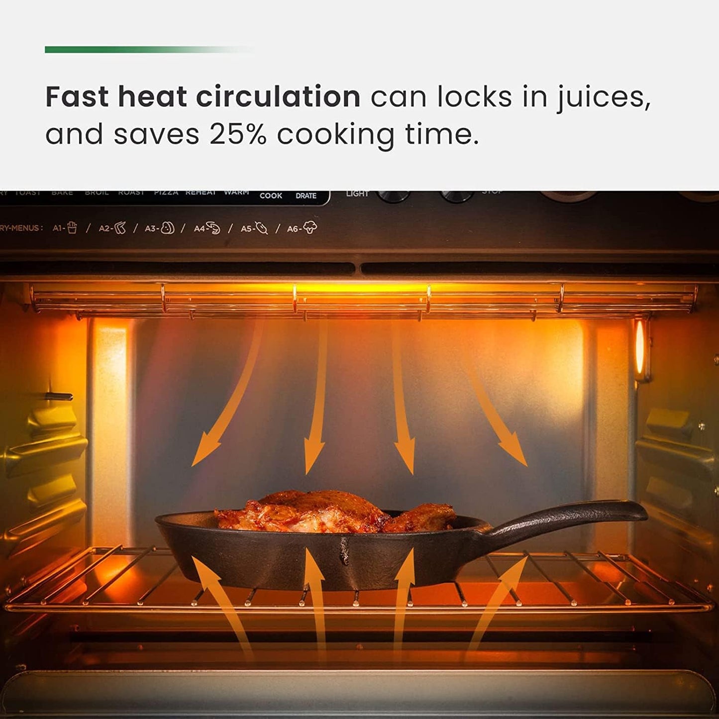 VAL CUCINE 26.3 QT/25 L Extra-Large Smart Air Fryer Toaster Oven, 10-In-1 Convection Countertop Oven Combination (Black Matte Stainless Steel)