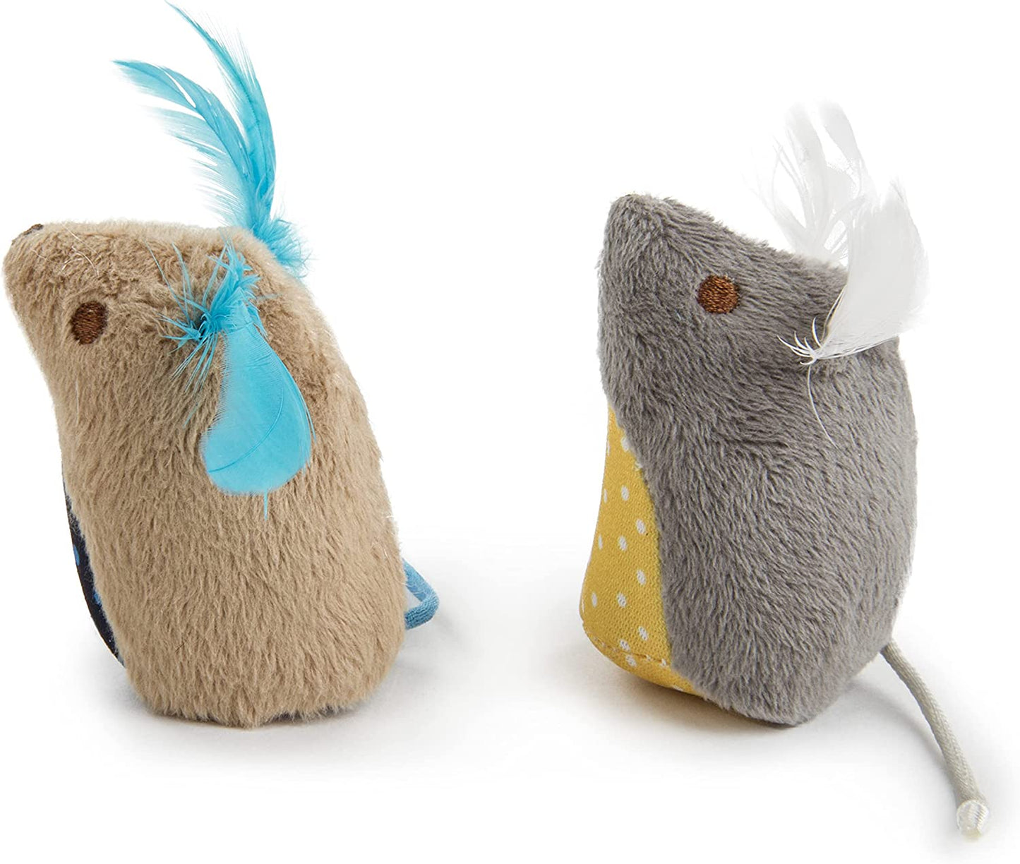Smartykat (2 Count) Mouse Mates Plush Catnip Cat Toys - Brown/Gray, 2 Count