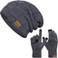 Senker Beanie Hat Winter Warm Cap Soft Thick Slouchy Knit Hats for Men and Women, B-Gray, One Size