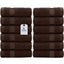 Dan River Washcloth for Face 12 Pack Soft Absorbent and Quick Drying Durable Cotton Face Towel - Brown