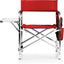PICNIC TIME Sports Chair with Side Table and Armrest Caddy, Lightweight Aluminum Folding Outdoor Camping Chair for Adults, Portable Director Style Lawn Seating with Pockets & Carry Strap, (Red)