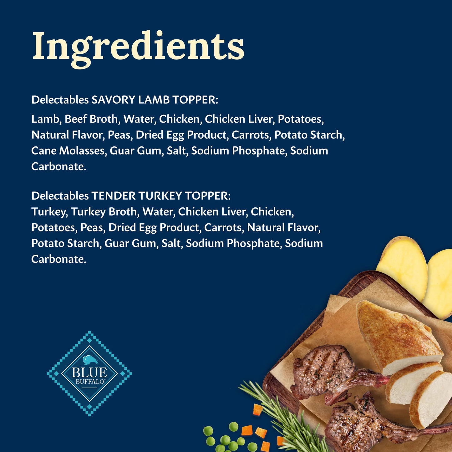 Blue Buffalo Delectables Natural Wet Dog Food Topper Variety Pack, Lamb & Turkey Dinner 3Oz (12 Pack - 6 of Each Flavor)