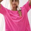 Rompers for Women Casual Short Sleeve Oversized Athletic Workout Reversible Hot Shot Tee Romper Deep Pockets