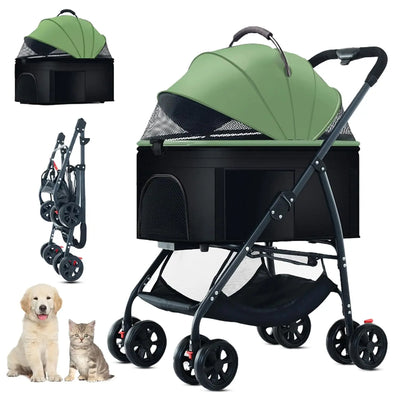 3-In-1 Pet Dog Stroller, Dog Wagon with Removable Carrier, Cat Stroller for Medium Dogs up to 55Lbs