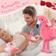 Morismos 18'' Plush Flamingo Stuffed Animal Mommy Stuffed Flamingo with 4 Babies