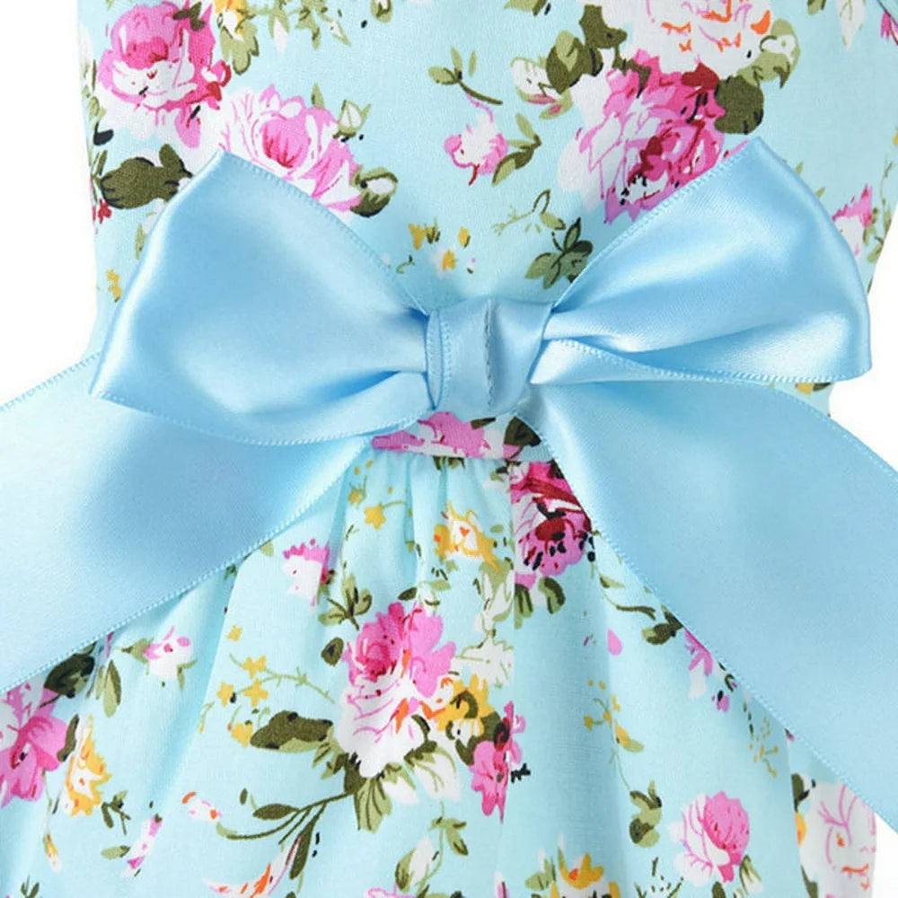 Promotion Clearance!Lovely Floral Pet Dog Dress Vestidos for Small Dogs Summer Chihuahua Pug Yorkie Clothing Puppy Cat Clothes Dog Wedding Dresses