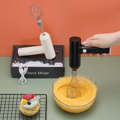 Electric Egg beater With 2 Wire whisk Portable 3 Speeds ,USB Rechargeable.