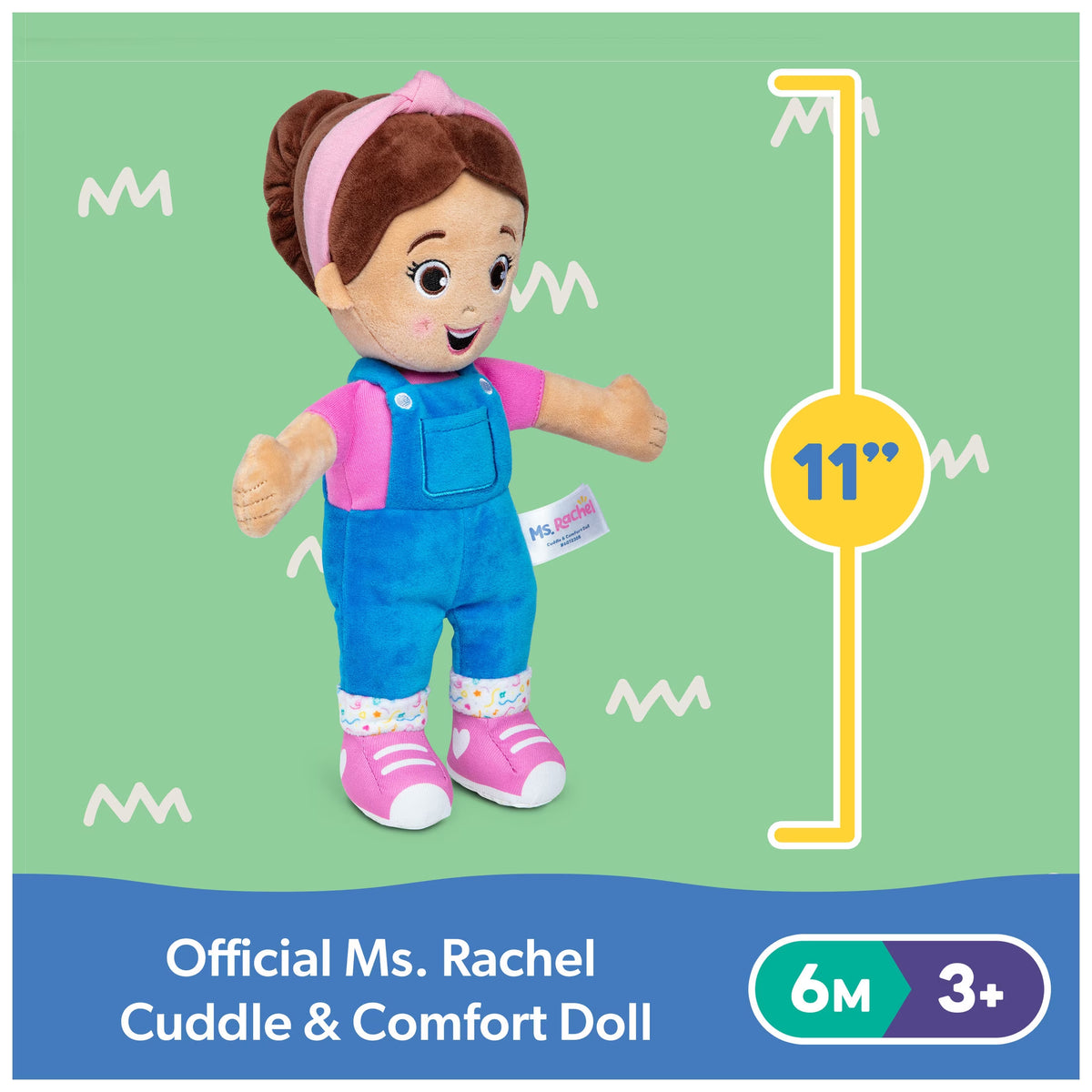 Ms. Rachel Official Basic 11-Inch Cuddle & Comfort Plush Doll for Ages 6 Months to 3+