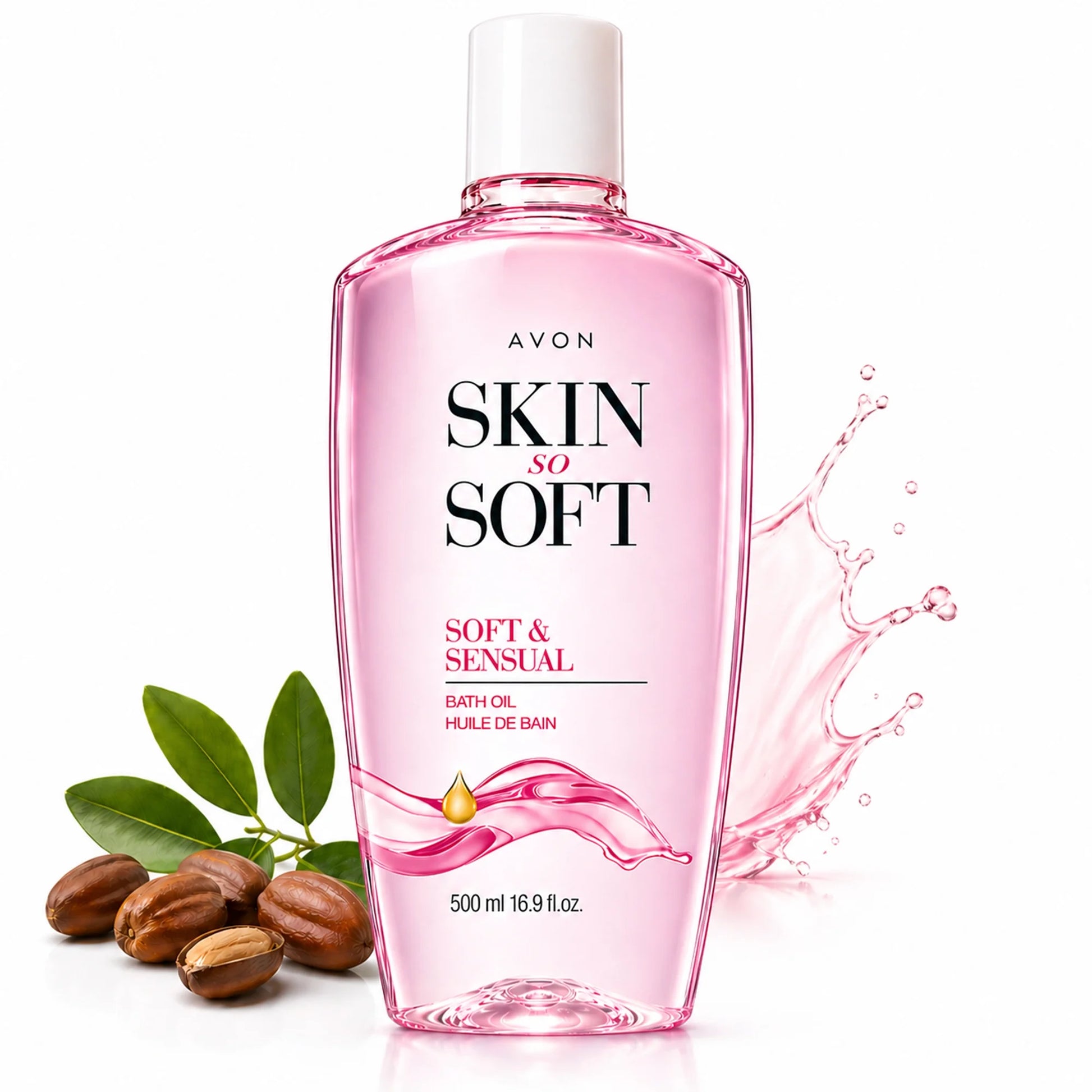 Avon Skin so Soft Soft and Sensual Moisturizing Bath Oil for Women with Argan Oil, 16.9 Fl Oz