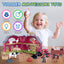 QIAHO Farm Animal Toys Take along Barn Playset for Toddlers with 10 Realistic Animal Figurines, Pretend Play Educational Gift