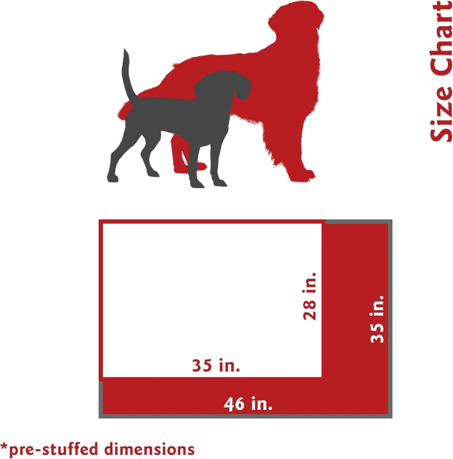 Majestic Pet Rectangle Large Dog Bed Washable – Non Slip Comfy Pet Bed – Dog Crate Bed Super Value Pillow Dog Bed – Dog Kennel Bed for Sleeping - Dog Bed Large Breed 46 X 35 Inch – Solid Burgundy