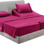 Hearth & Harbor Split King Size Sheets - 5 Piece Bed Sheet Set, Hotel Luxury Double Brushed Bed Sheets - Extra Soft Bedding Sheets & Pillowcases, Split King, Magenta