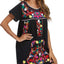 YZXDORWJ Women Mexican Embroidered Dress Short Sleeve