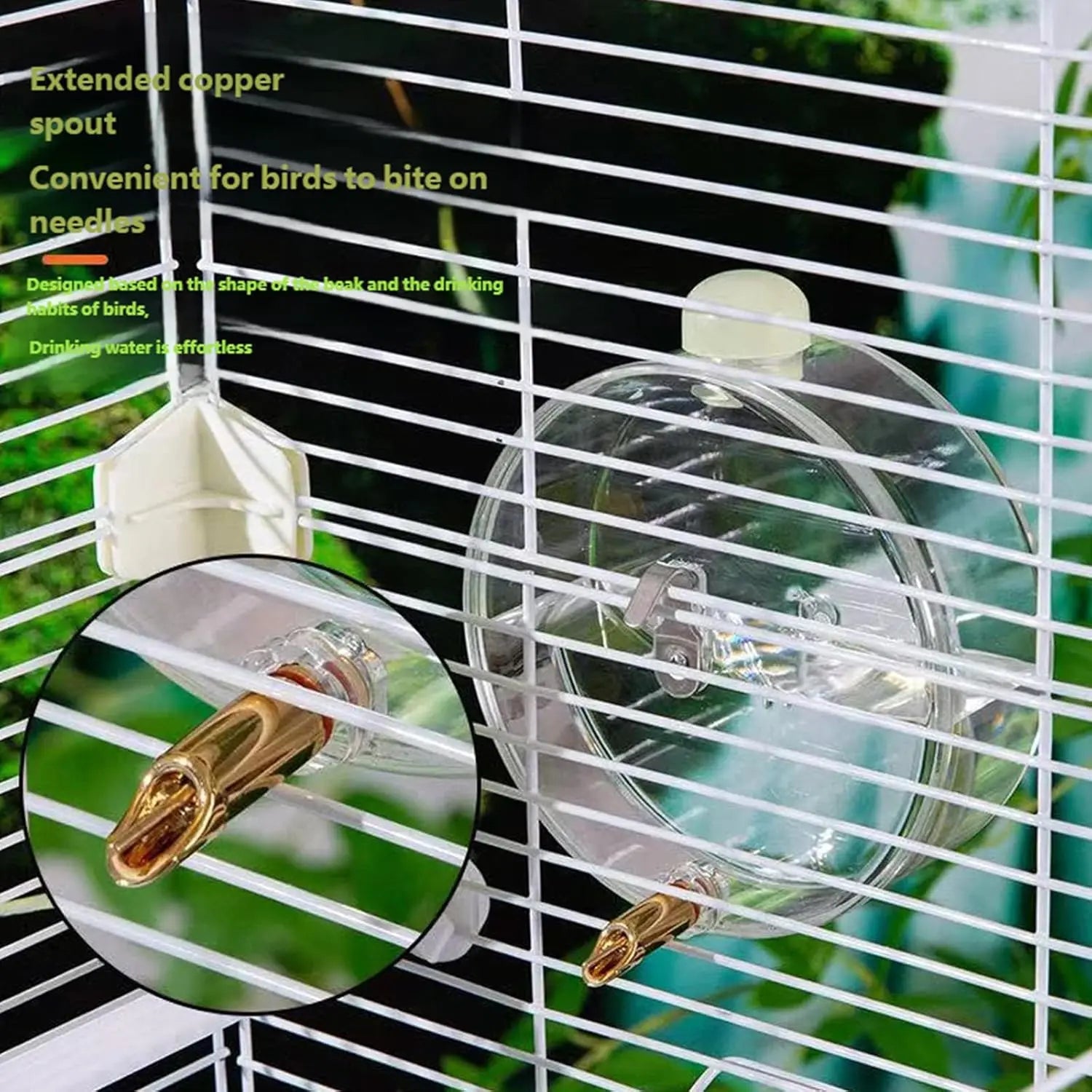 330Ml Automatic Bird Water Dispenser - Touch Needle Mechanism Cage Mounted Parrot Water Bottle with Easy Refilling