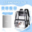MUSEVOS Clear Backpack Stadium Approved, Heavy Duty See through Book Bag, Black Transparent
