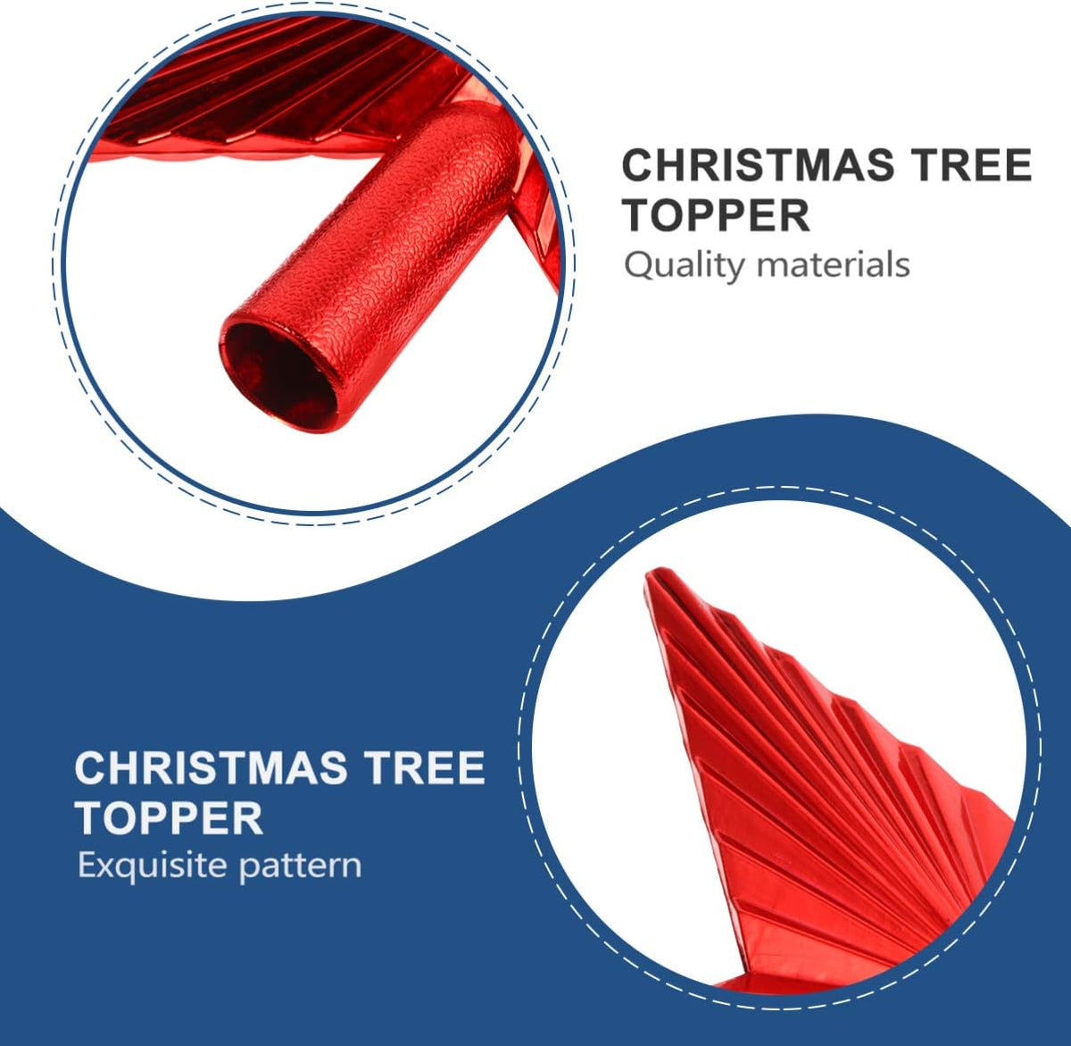 2Pcs Christmas Tree Star Topper, 20Cm Plastic for Xmas