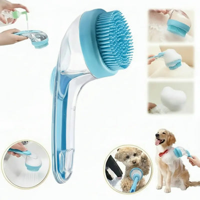 2025 New 2 in 1 Pet Bath and Grooming Brush Is a Pet Tool with Built in Shampoo Dispenser for Easy Bathing a Soft Massage Tool for Long or Short Haired Dogs and Cats Ideal for Shower