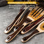 7-Piece Brown Pakkawood Utensils Set – Sturdy, Eco-Friendly, Wooden Spoons for Cooking, Wooden Utensil for Cooking, Wooden Kitchen Tool, Home & Kitchen Gifts for Men and Women