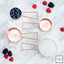 Copper Measuring Cups and Spoons Set – 8-Piece Stackable Stainless Steel Metal Measuring Utensils – Stylish and Sturdy Rose Gold Kitchen Accessories for Baking and Cooking