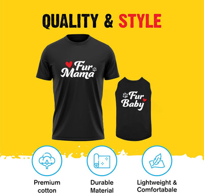 APPARELYN Dog and Owner Matching Clothes - Adorable Fur Mama Fur Baby Dog Matching Outfits with Owners - Soft Pet Clothes Black