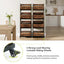 59 In. H Brown Wood 4-Tier Kitchen Cart Mobile Fruit and Vegetable Storage Utility Shelf Organizer Rack with Wheels