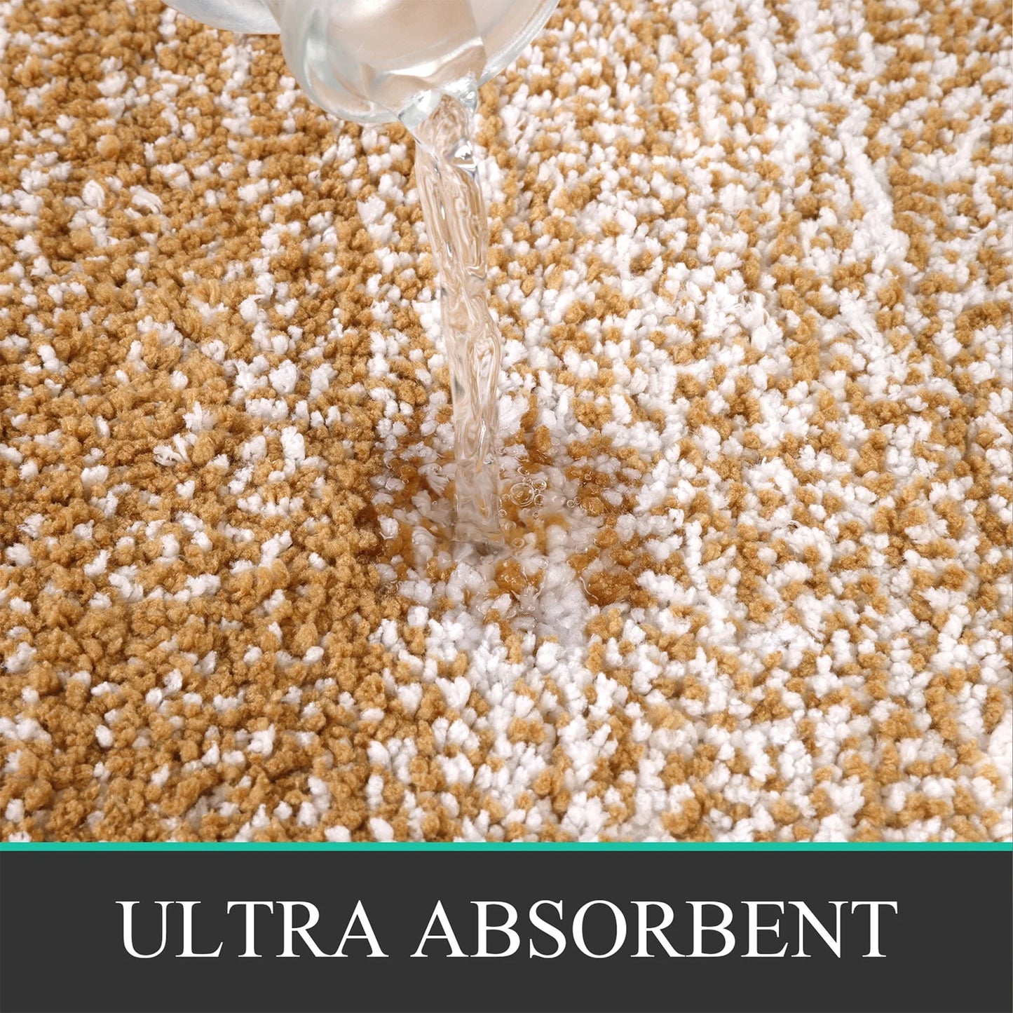Ileading Traditional 4 Piece Microfiber Washable Bathroom Rug Set