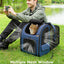 Pecute Cat Backpack Carrier Expandable, Pet Backpack for Cats & Small Dogs up to 11Lbs, with 4-Side Breathable Mesh, Multi-Entry & Lockable Zippers for Travel, Hiking, Camping - Hands Free, Blue