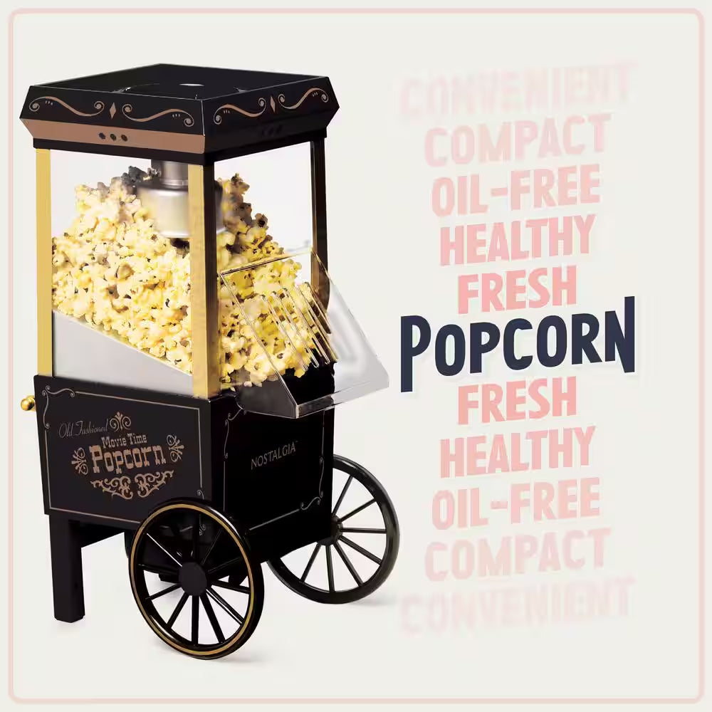 1040-Watt 96 Oz. Black Hot Air Popcorn Machine
