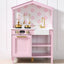 Best Choice Products Pretend Play Wooden Farmhouse Kitchen Set W/ Storage, Clicking Knobs, 5 Accessories - Rose