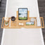 Xce Bamboo Bathtub Caddy Tray - Expandable to 41 Inches with Book Stand, Soap Holder & Anti-Slip Pads for Luxury Bath Spa, Natural