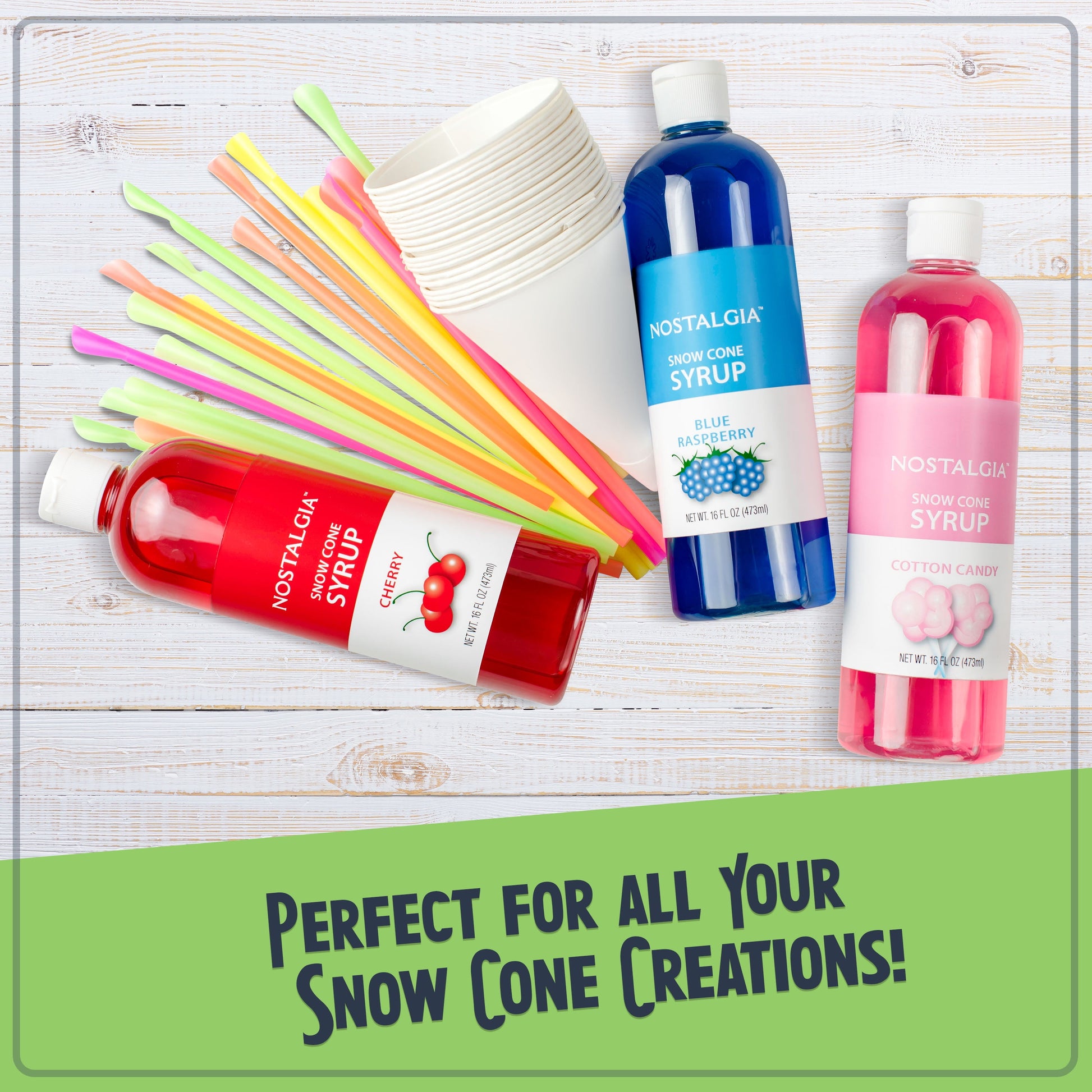 Nostalgia Tabletop Snow Cone Maker, Shaved Ice Machine and Snow Cone Maker with 2 Ice Molds, Red